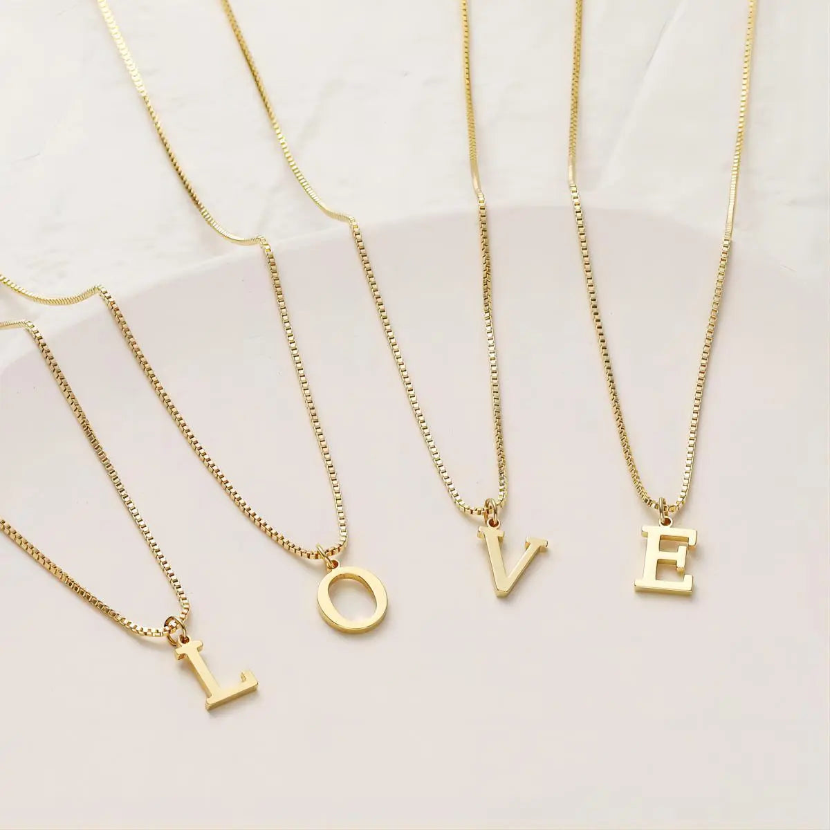 Gold initial Dainty necklace  NostalgiaJewels