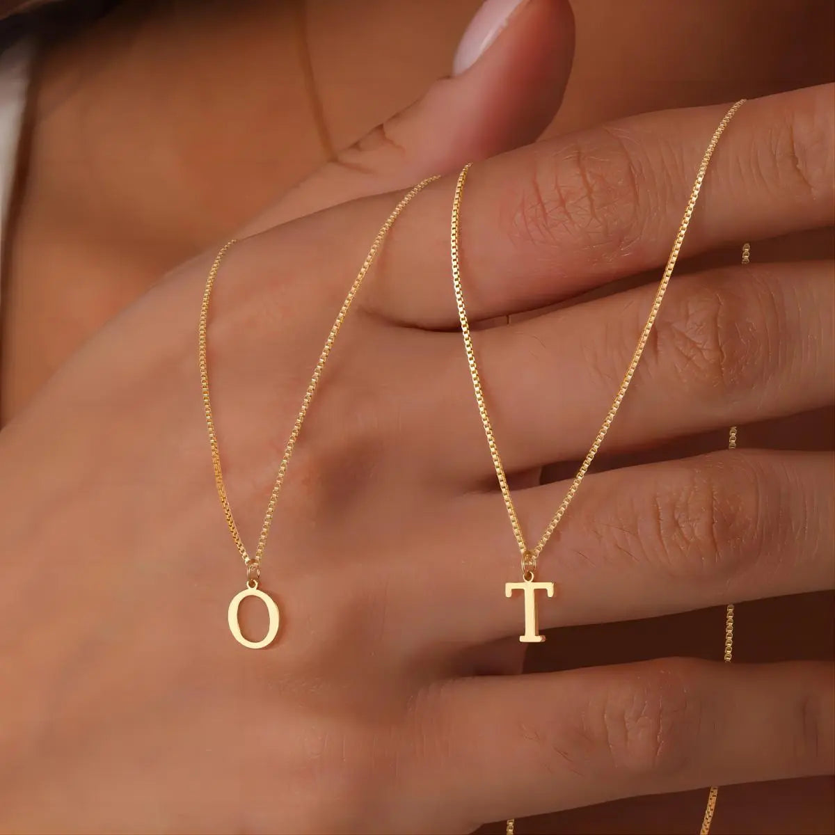 Gold initial Dainty necklace  NostalgiaJewels
