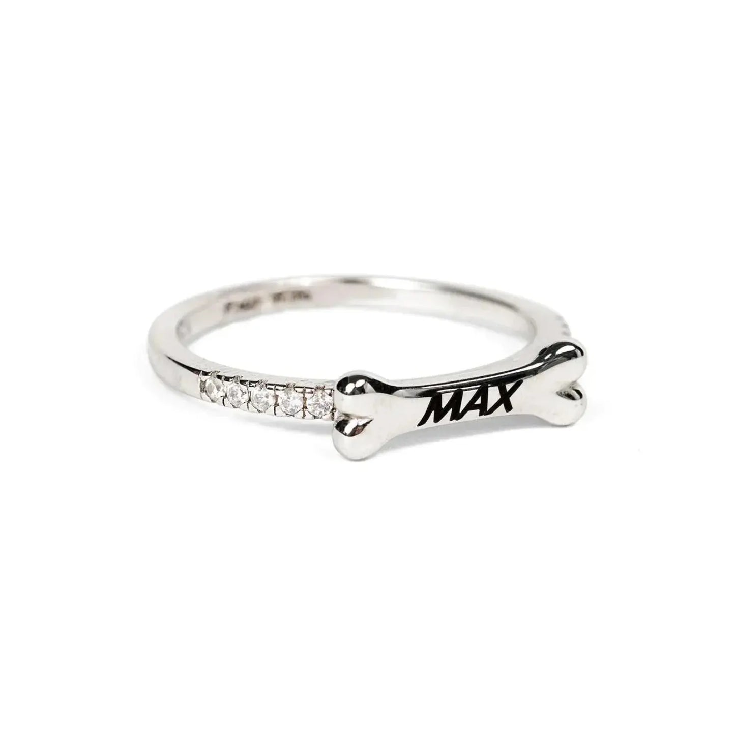 Custom dog bone name ring NostalgiaJewels