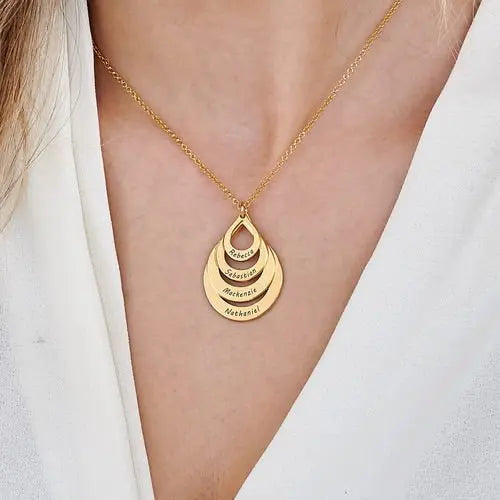 Personalized Drop Necklace with Names  NostalgiaJewels