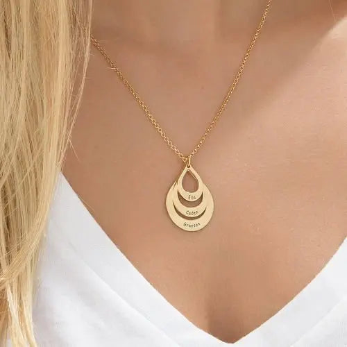 Personalized Drop Necklace with Names  NostalgiaJewels