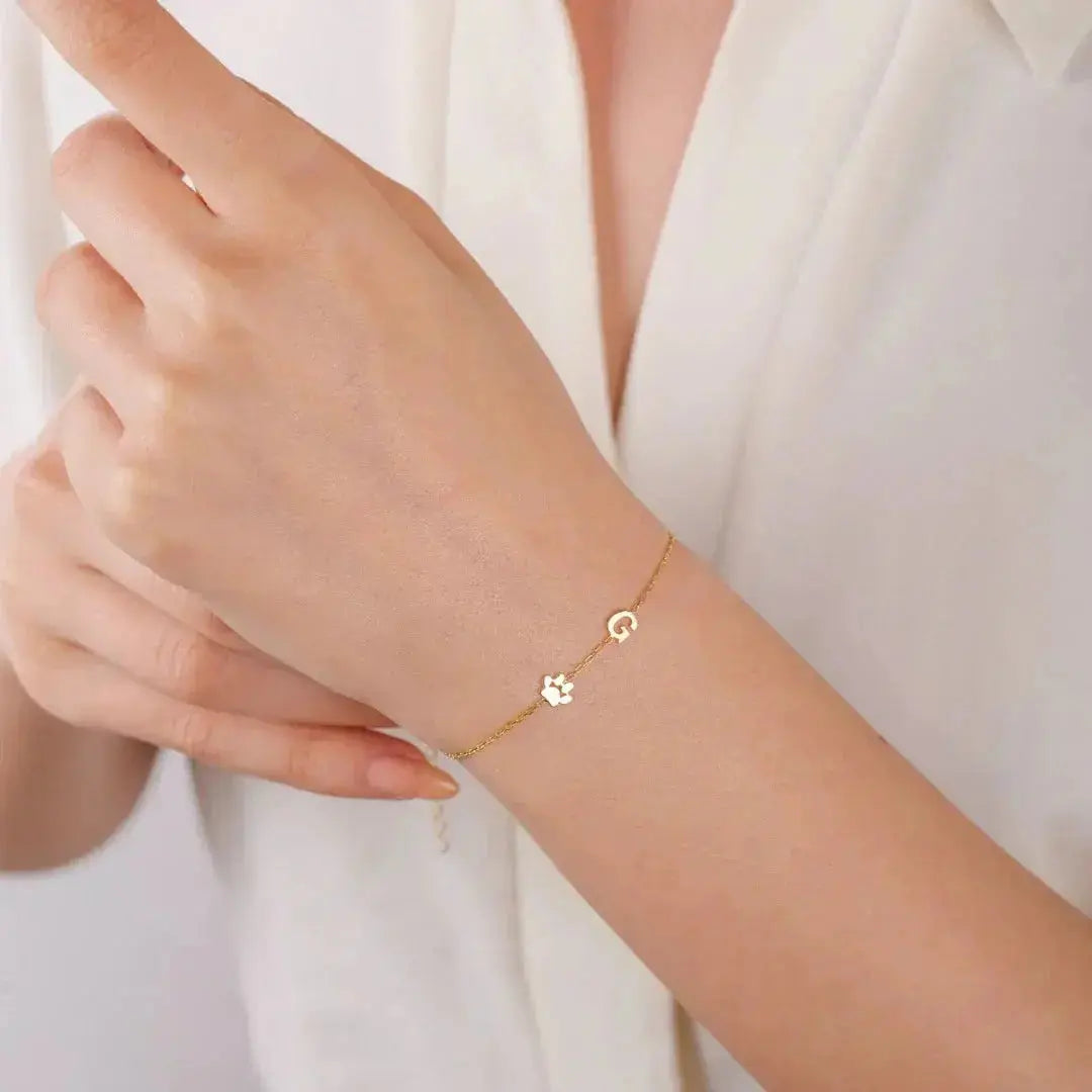 Personalized Bracelet with Side Initials  NostalgiaJewels