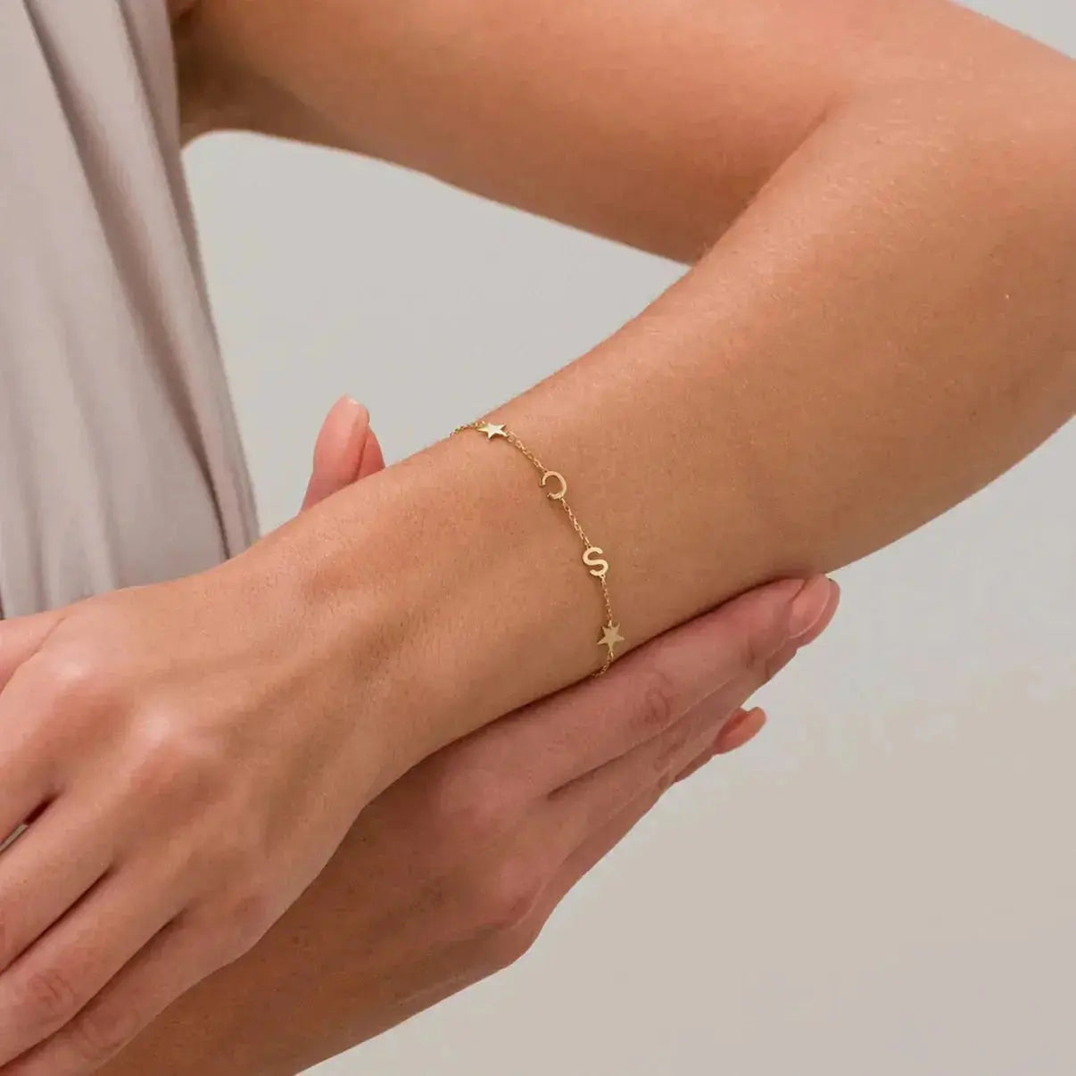 Personalized Bracelet with Side Initials  NostalgiaJewels