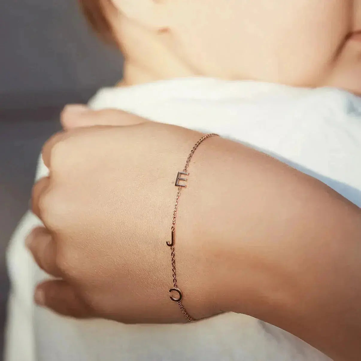 Personalized Bracelet with Side Initials  NostalgiaJewels