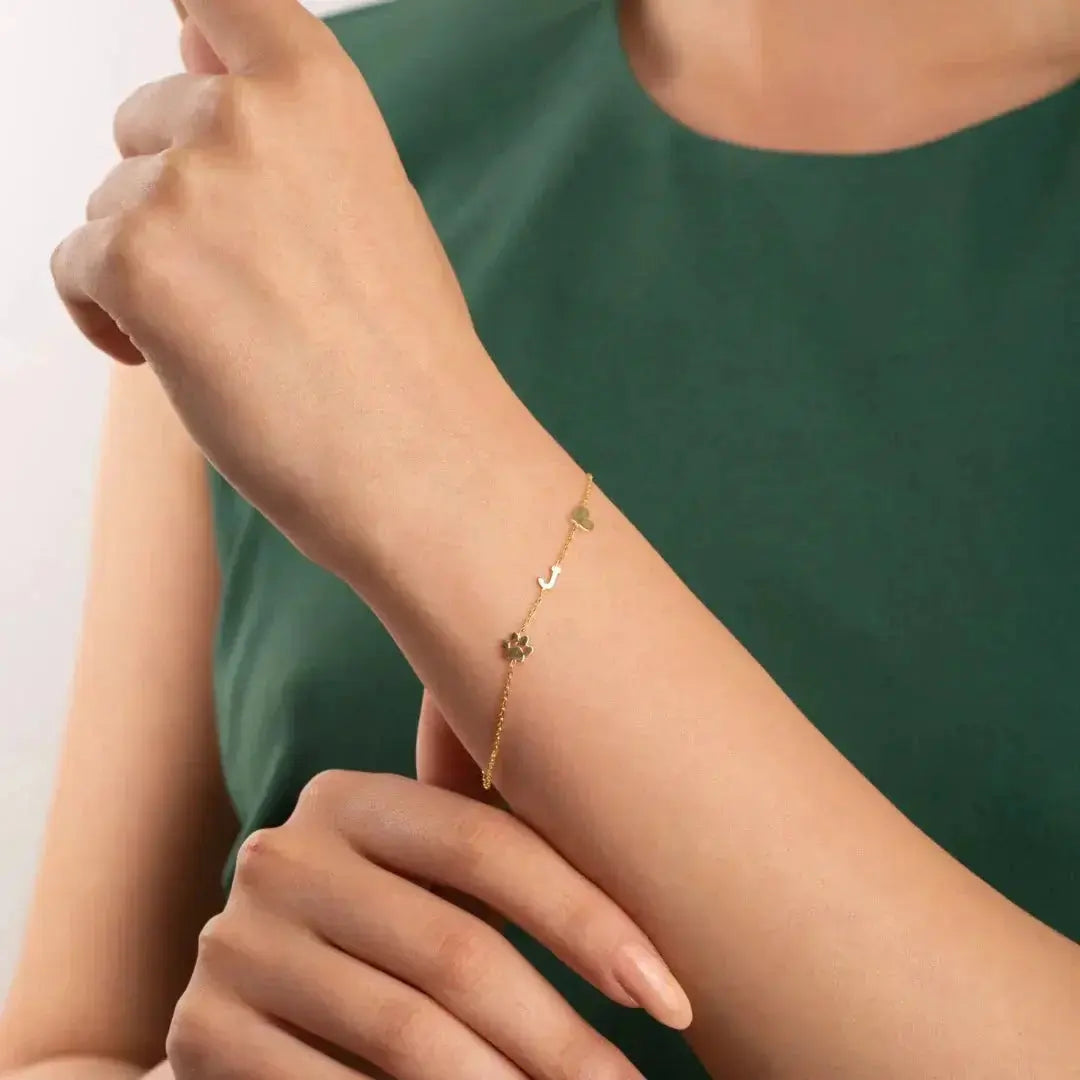 Personalized Bracelet with Side Initials  NostalgiaJewels