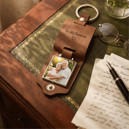 Custom Leather Photo Keyring  NostalgiaJewels