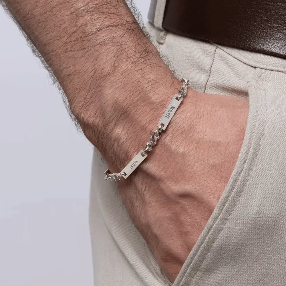 For Him | Custom Name Bar Bracelet  NostalgiaJewels