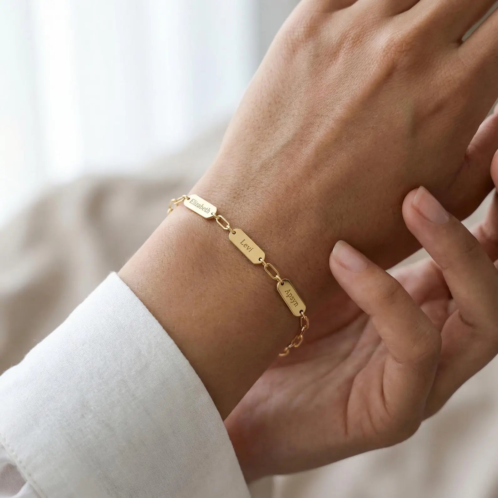 Personalized bracelet with engravings - Oro Rosa / 5