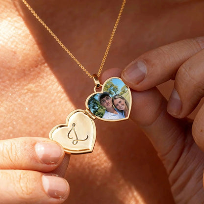 Custom Photo Heart Locket Necklace  NostalgiaJewels