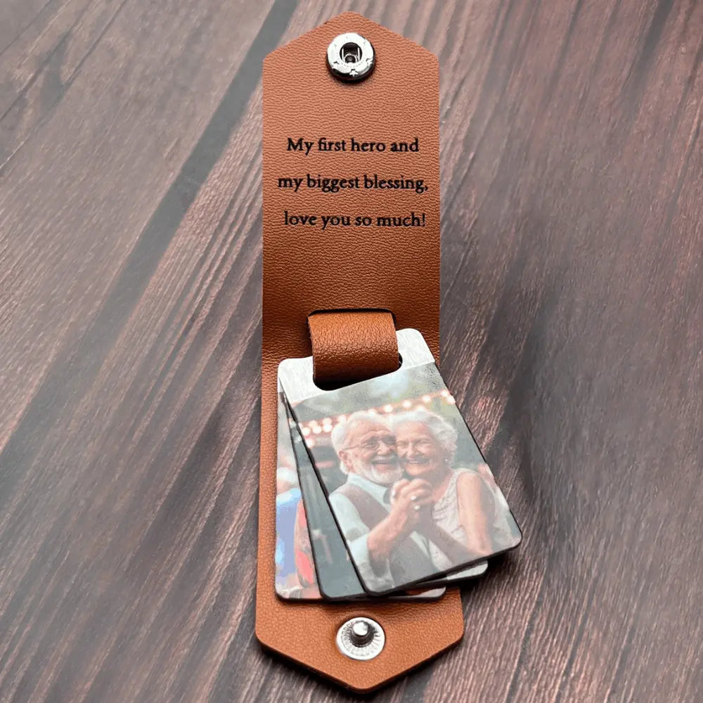 Custom Leather Photo Keyring  NostalgiaJewels