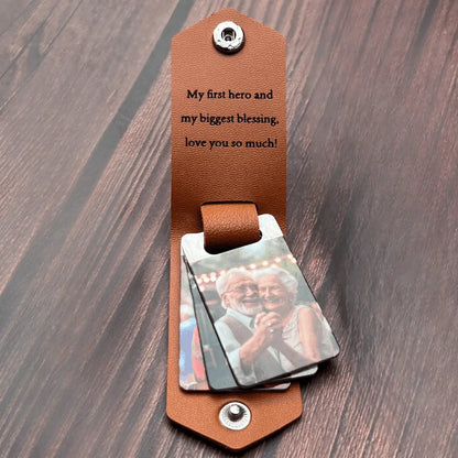 Custom Leather Photo Keyring  NostalgiaJewels