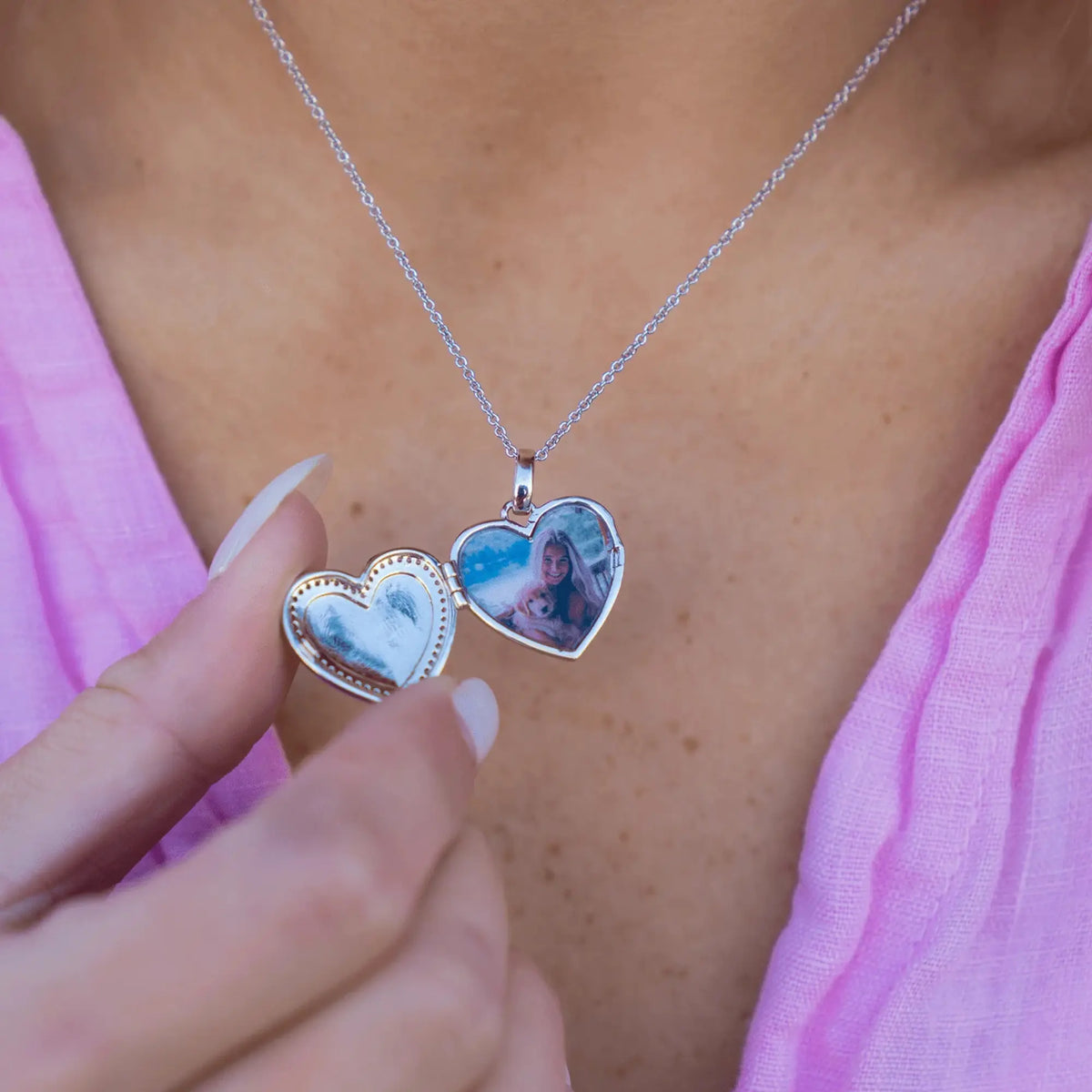 Custom Photo Heart Locket Necklace  NostalgiaJewels