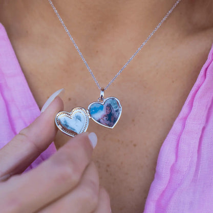 Custom Photo Heart Locket Necklace  NostalgiaJewels
