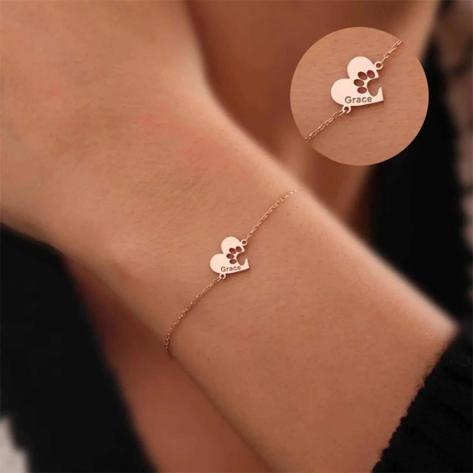 Personalized Bracelet with Side Initials (Copy)  NostalgiaJewels