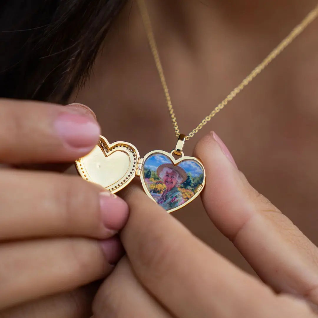Custom Photo Heart Locket Necklace  NostalgiaJewels