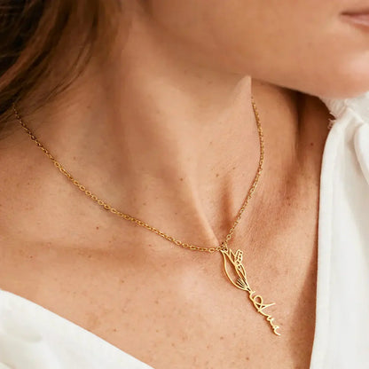 Custom Birth Flower Name Necklace  NostalgiaJewels