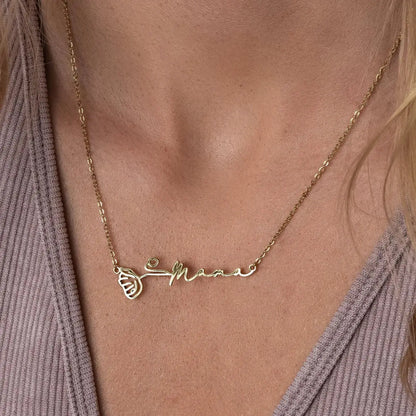 Custom Birth Flower Name Necklace  NostalgiaJewels