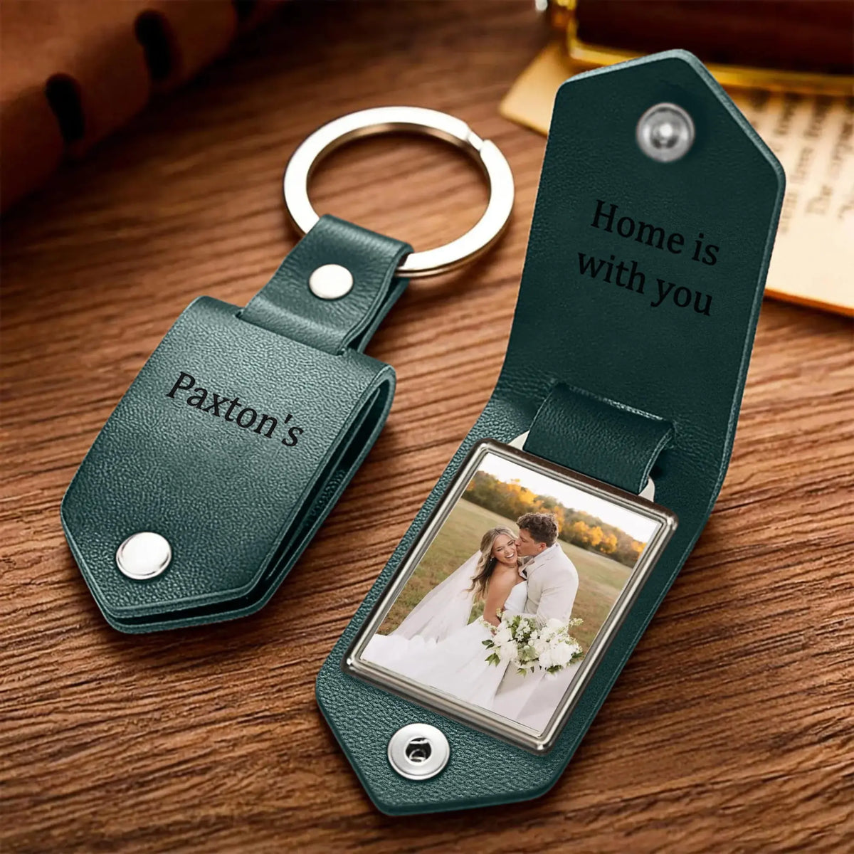 Custom Leather Photo Keyring  NostalgiaJewels