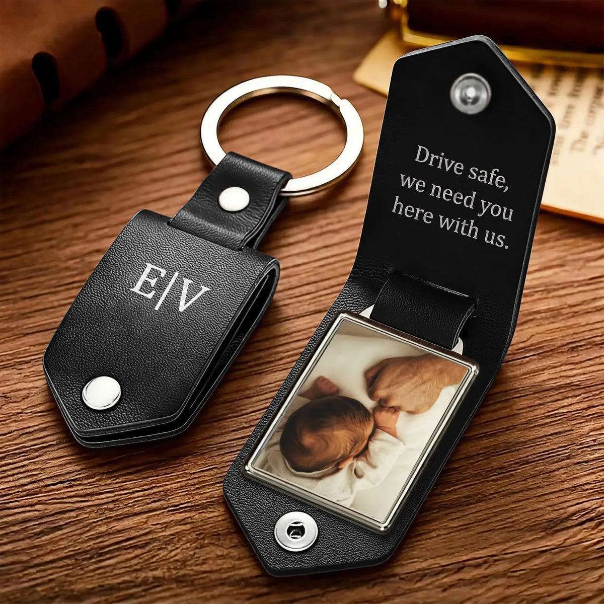 Custom Leather Photo Keyring  NostalgiaJewels
