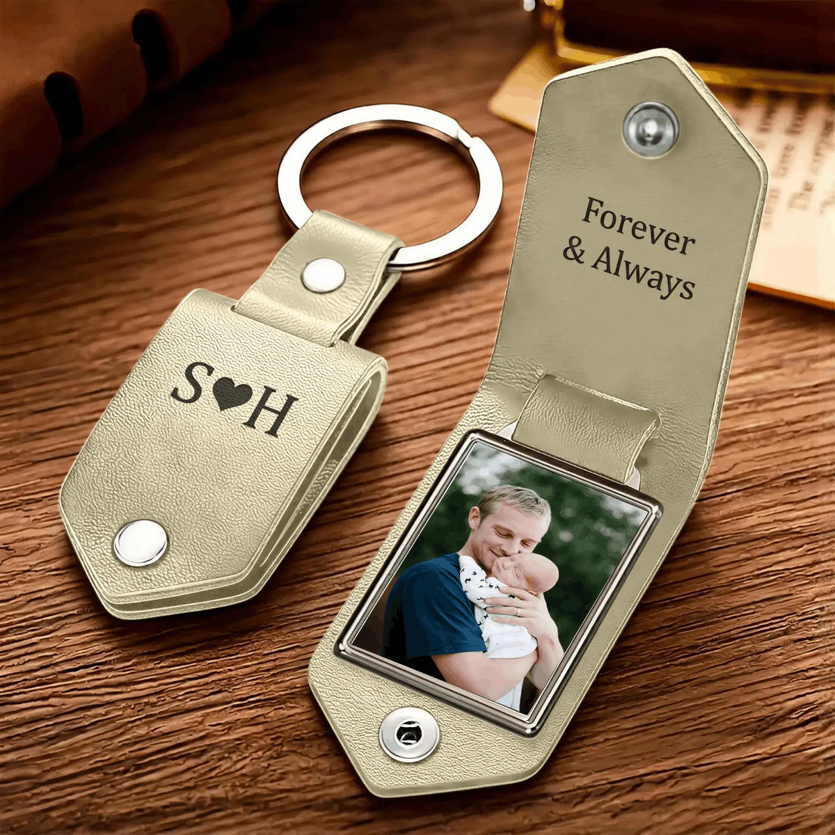 Custom Leather Photo Keyring  NostalgiaJewels