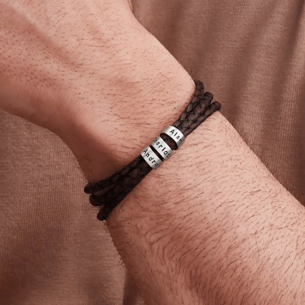 For Him | Custom Name Bead Bracelet  NostalgiaJewels
