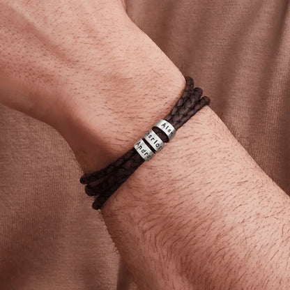 For Him | Custom Name Bead Bracelet  NostalgiaJewels