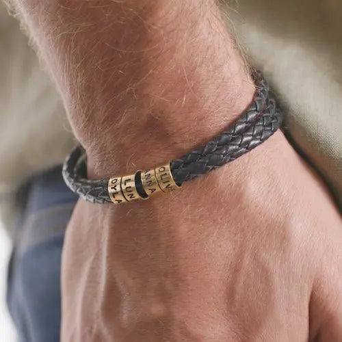 For Him | Custom Name Bead Bracelet  NostalgiaJewels