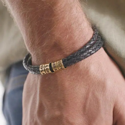 For Him | Custom Name Bead Bracelet  NostalgiaJewels