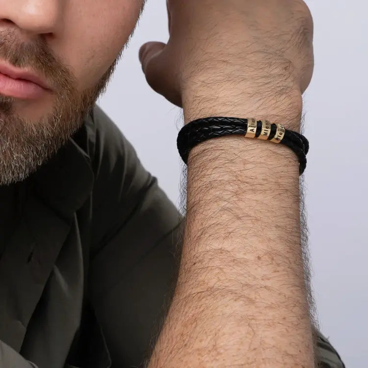 For Him | Custom Name Bead Bracelet  NostalgiaJewels