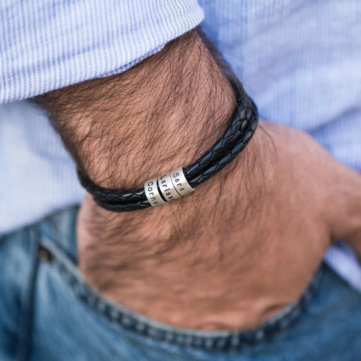 For Him | Custom Name Bead Bracelet  NostalgiaJewels