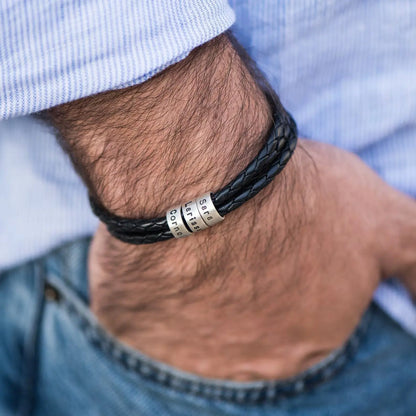 For Him | Custom Name Bead Bracelet  NostalgiaJewels