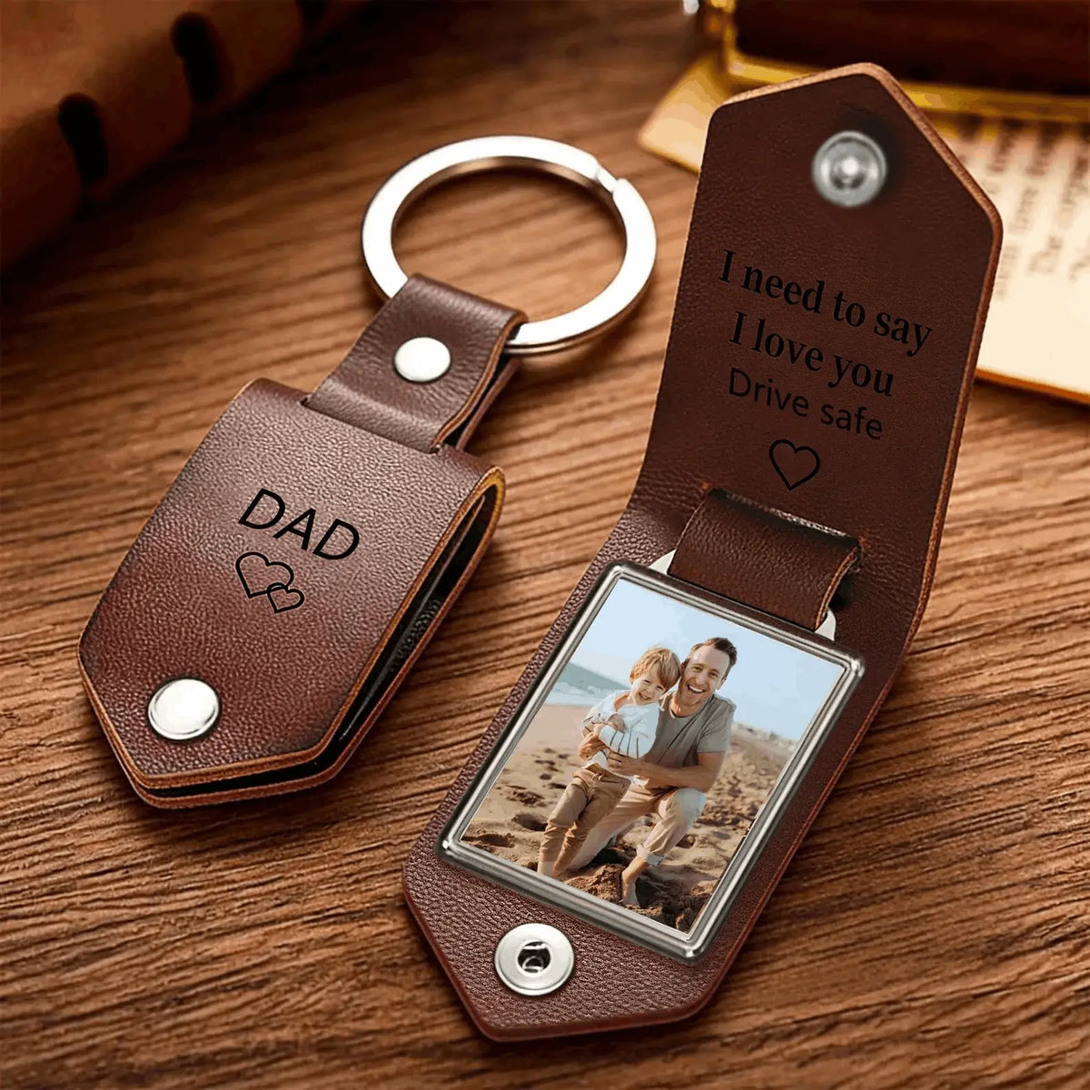 Custom Leather Photo Keyring  NostalgiaJewels