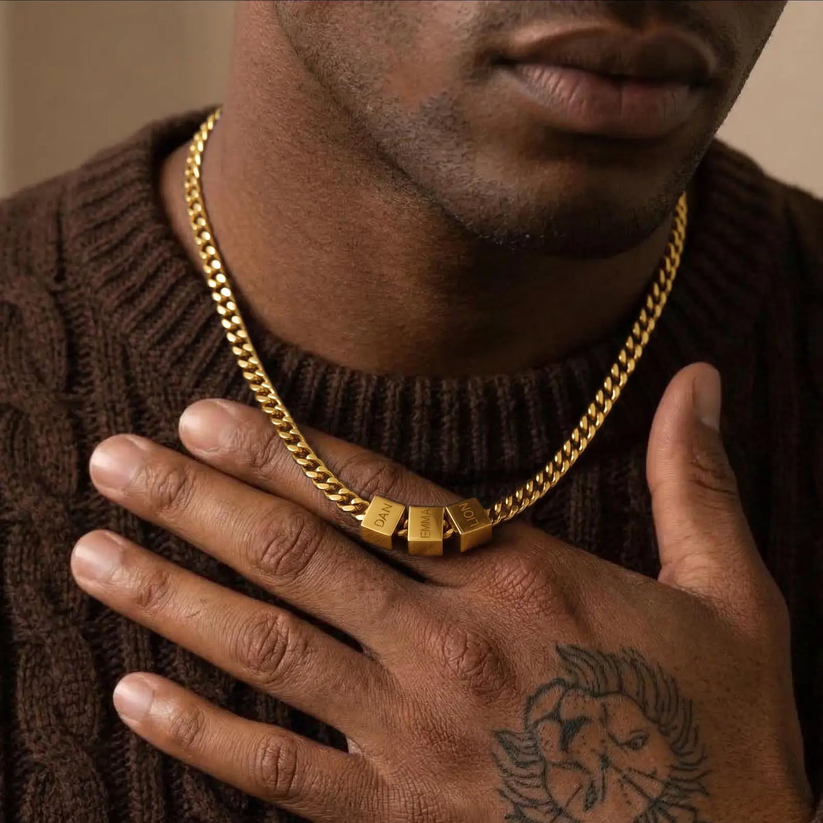 For Him | Custom Name Bead Necklace  NostalgiaJewels