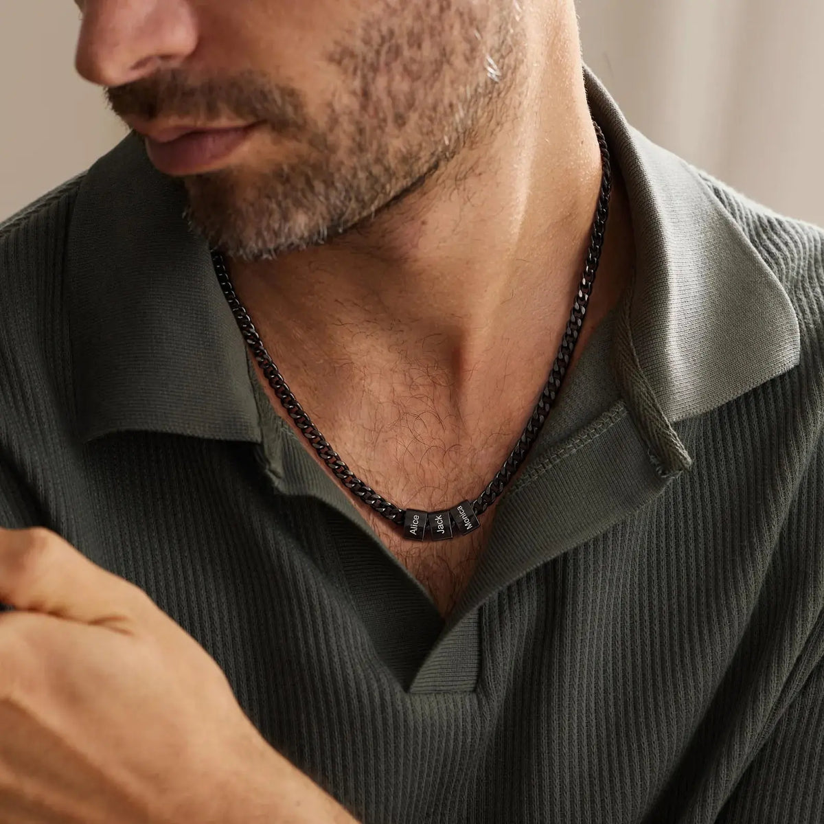 For Him | Custom Name Bead Necklace  NostalgiaJewels