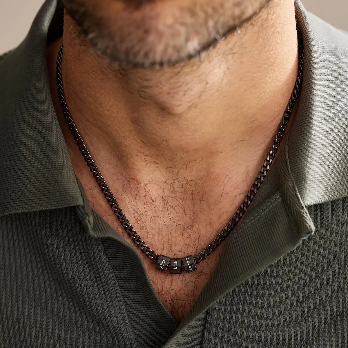 For Him | Custom Name Bead Necklace  NostalgiaJewels
