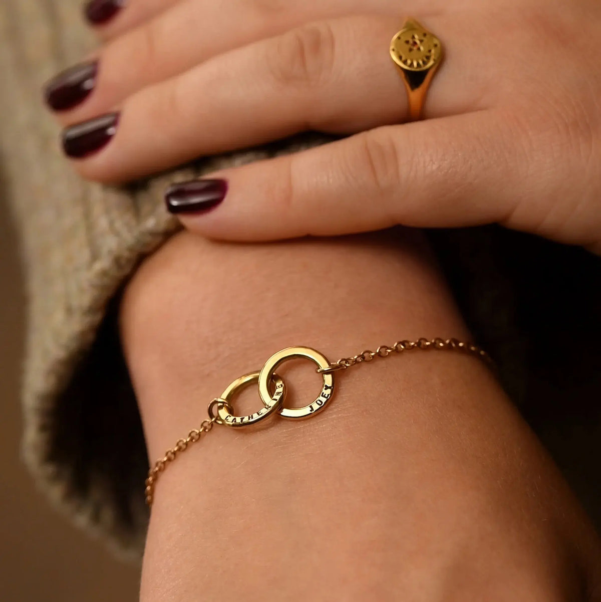 Custom Ring Name Bracelet  NostalgiaJewels
