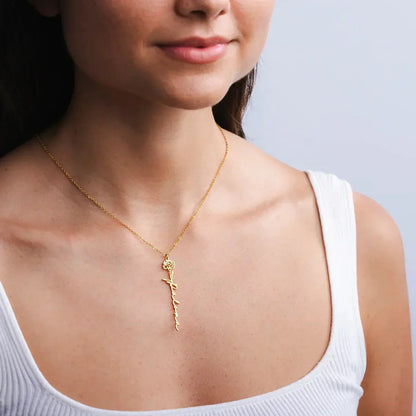 Custom Birth Flower Name Necklace  NostalgiaJewels